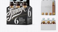 3274+ White Paper 6 Pack Beer Bottle Carrier PSD Mockup Editable and Customizable PSD