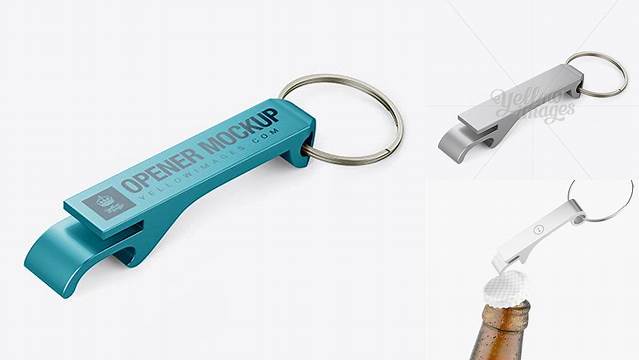 3275+ Aluminium Bottle Opener PSD Mockup Halfside View Premium Quality PSD Freebie