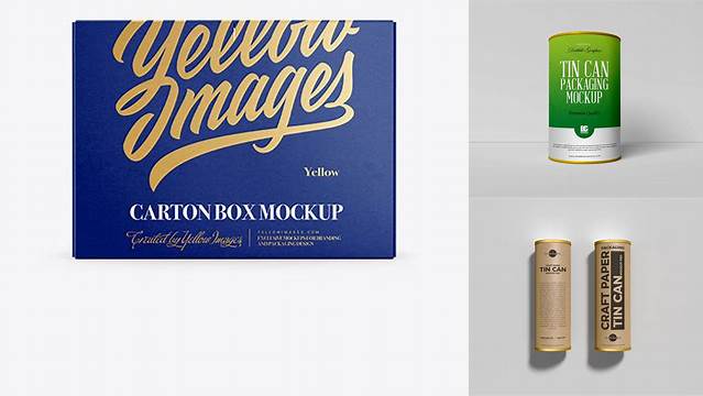 3276+ Cans Paper Package PSD Mockup Front View Photoshop Resource Free