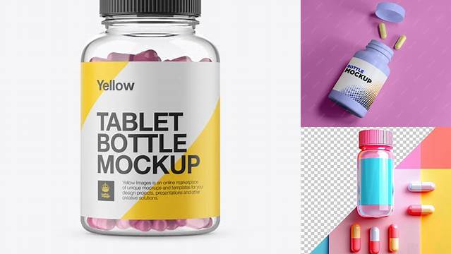 3283+ Clear Capsule Bottle PSD Mockup High-Resolution Editable PSD