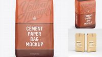 3284+ Cement Paper Bag PSD Mockup Front View High-Angle Shot Free Download Design Mockup