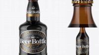 329+ 330ml Amber Glass Stout Beer Bottle with Foil PSD Mockup Free Professional PSD Download