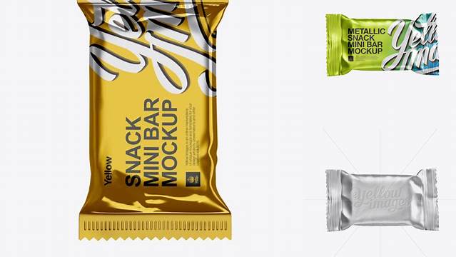 3290+ Small Metallic Snack Bar PSD Mockup Front View Smart PNG Image