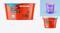 3292+ Glossy Yogurt Cup PSD Mockup Top View High-Resolution PSD Download