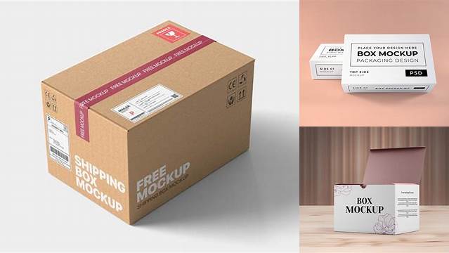 3294+ Corrugated Box PSD Mockup Front View Best for Showcase