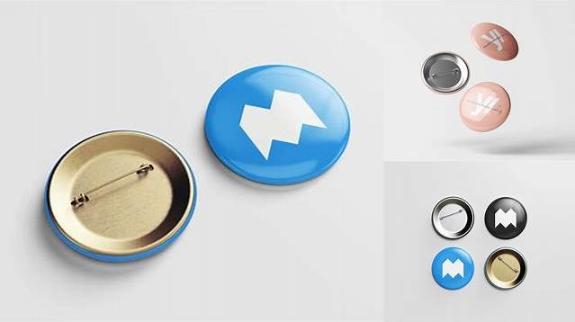 3295+ Button Pin PSD Mockup Front & Back Views Modern and Unique Freebie PSD