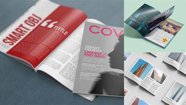 3295+ Magazine PSD Mockup Half Side View Elegant Free Template