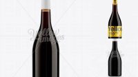 3297+ Amber Glass Burgundy Bottle with Red Wine HQ PSD Mockup Versatile Photoshop File