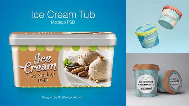 3301+ Ice Cream Tub Template Photoshop Freebie