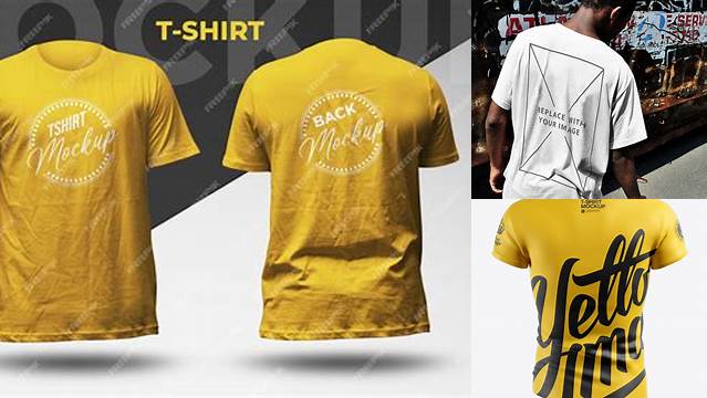 3303+ Men's T-Shirt HQ PSD Mockup Back View Free Premium Photoshop Template Download