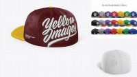 3305+ Snapback Cap PSD Mockup Back Half Side View High-End PSD Download