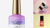 3307+ Matte Nail Polish Bottle PSD Mockup Front View Download Exclusive PSD Mockups