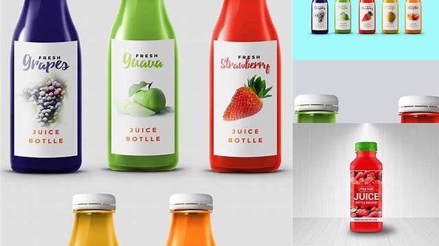 3307+ Plastic Bottle With Grape Juice PSD Mockup High-End Photoshop Mockup