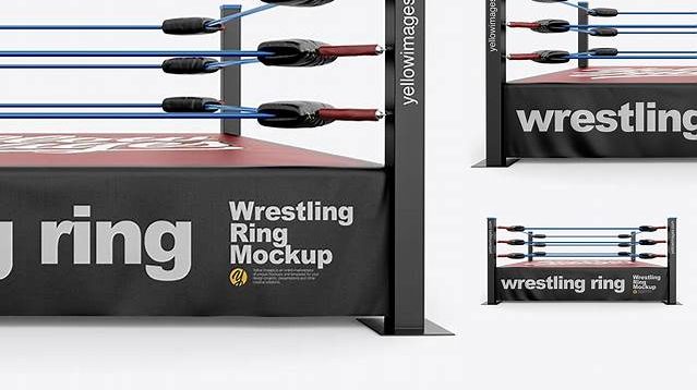 3309+ Wrestling Ring PSD Mockup Front View Editable Design PSD File