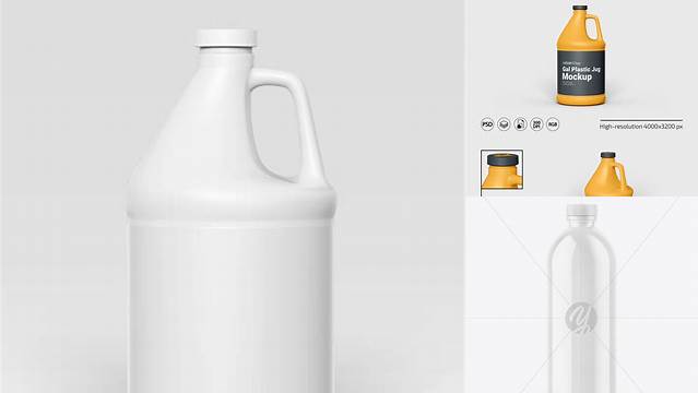 3313+ 64oz Plastic Jug PSD Mockup Unique Free Photoshop Files