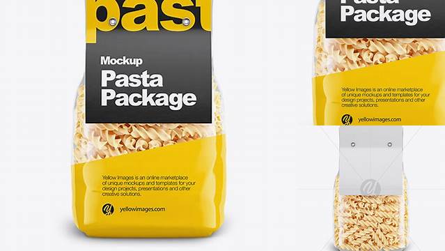 3315+ Fusilli Pasta with Label PSD Mockup Front View Custom Design Freebie PSD