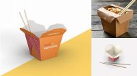 3317+ Wok Box Mockup Premium Quality PSD Freebie