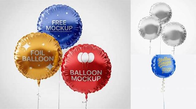 3320+ Glossy Round Foil Balloon PSD Mockup Free Editable Photoshop Template