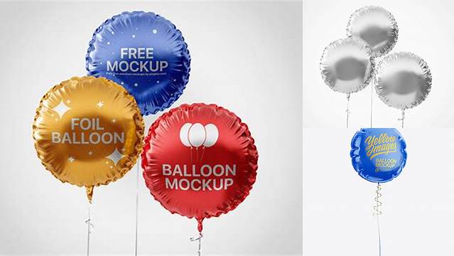 3320+ Glossy Round Foil Balloon PSD Mockup Free Editable Photoshop Template