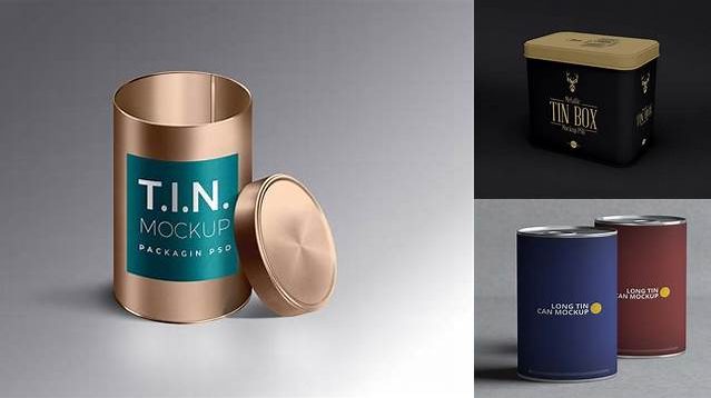 3323+ Metallic Tin Can Box PSD Mockup Creative Design Mockup