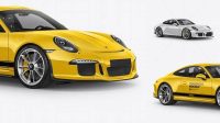 3323+ Porsche 911 R PSD Mockup Half Side View Elegant High-Resolution Design File