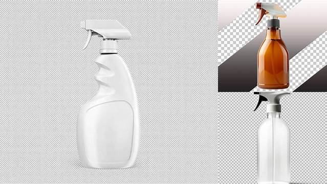 3324+ Plastic Trigger Bottle with Spray Head PSD Mockup Exclusive Editable PSD File