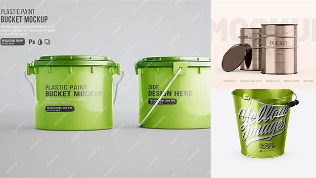 3328+ Metallic Bucket PSD Mockup Half Side View Modern Design PSD Resource Free Download