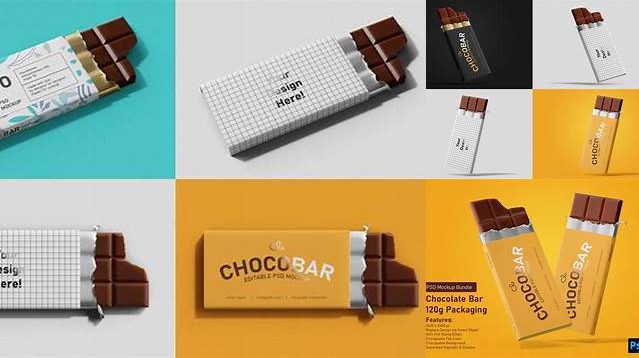 3329+ Chocolate Bar Packaging PSD Mockup Elegant High-Resolution Design File