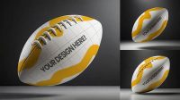 333+ Rugby Ball PSD Mockup Half Side View High-End Creative PSD Template