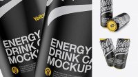 3330+ Two 500ml Matte Aluminium Cans PSD Mockup High-Resolution PSD Download