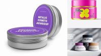 3332+ 50ml Metallic Cosmetic Jar PSD Mockup Modern Photoshop Resource