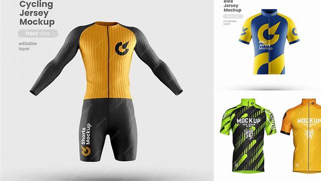 3332+ Free Cycling Jersey Mockup PSD Download