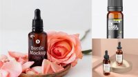 3334+ Amber Glass Essential Oil Bottle PSD Mockup Fully Editable PSD Template