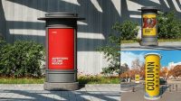 3337+ Round Matte Street Advertising Column PSD Mockup Free Professional PSD Download