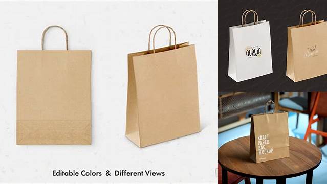 3338+ Square Paper Bag PSD Mockup Half Side View Free Design Resource