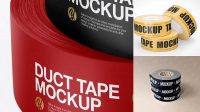 3338+ Two Matte Duct Tape Rolls PSD Mockup Easy-to-Use PSD Template