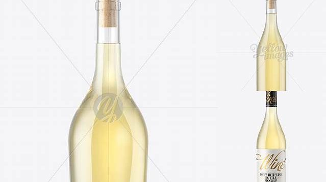 3343+ Clear Glass White Wine Bottle with Cork PSD Mockup Unique High-Resolution Design Freebie