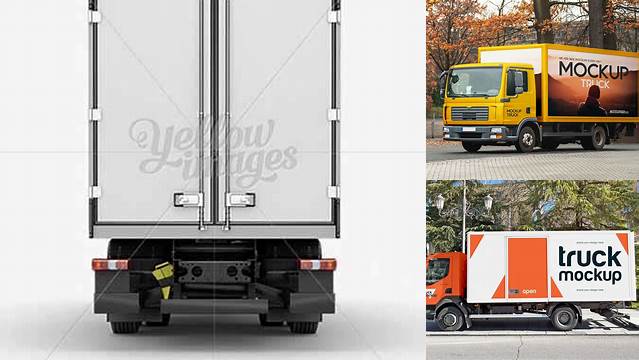 3343+ Truck HQ PSD Mockup Back View Elegant and Stylish Free PSD