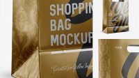 3344+ Matte Metallic Shopping Bag PSD Mockup Halfside View Eye-Level Shot Photoshop Resource Free