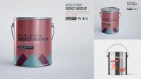 3344+ Metallic Paint Bucket PSD Mockup Front View Free Digital Resource for Designers