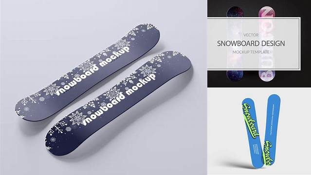 3348+ Snowboard PSD Mockup High-Angle Shot Elegant Free Template