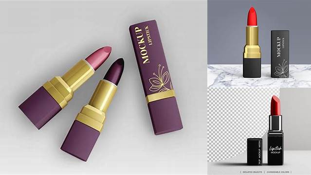 3350+ Matte Square Lipstick PSD Mockup High-Quality Design Free PSD