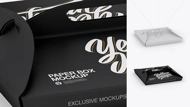 3354+ Matte Paper Box with Handle PSD Mockup Half Side View Customizable PSD Templates