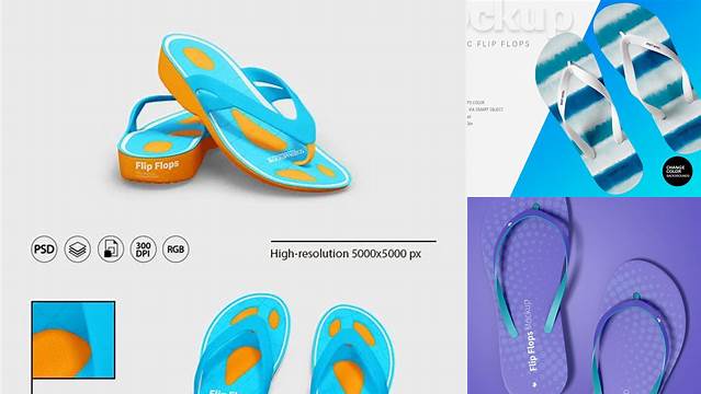 3355+ Glossy Flip Flops PSD Mockup Top View Download Now Free PSD Template