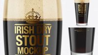 3356+ Willi Becher Glass with Irish Dry Stout Beer PSD Mockup High-Quality Editable PSD