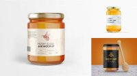 3357+ Glass Raw Honey Jar PSD Mockup Halfside View Smart Design Template Free