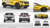 3359+ Convertible Crossover PSD Mockup Back view Photoshop Resource Free