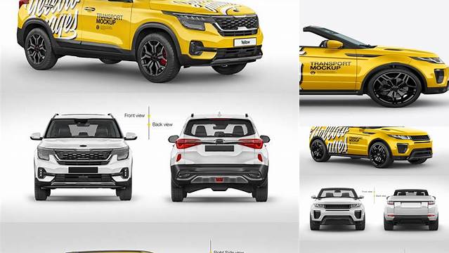 3359+ Convertible Crossover PSD Mockup Back view Photoshop Resource Free