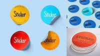 336+ Circle Sticker Mockup Mockup PSD