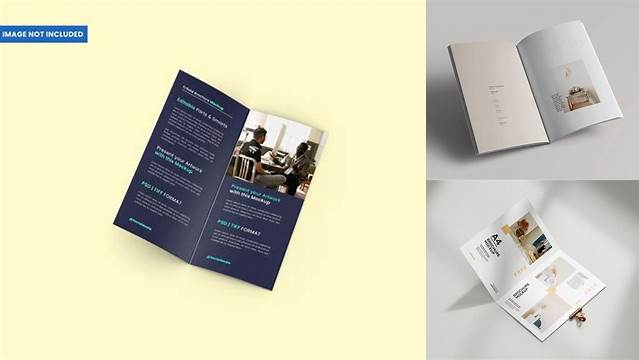 3364+ Opened Brochure PSD Mockup Half Side View Elegant and Stylish Mockup